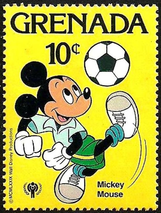 z vendido Grenada 1979 Scott 956 Sello ** Walt Disney Deportes Mickey Mouse Futbol 10c Granada